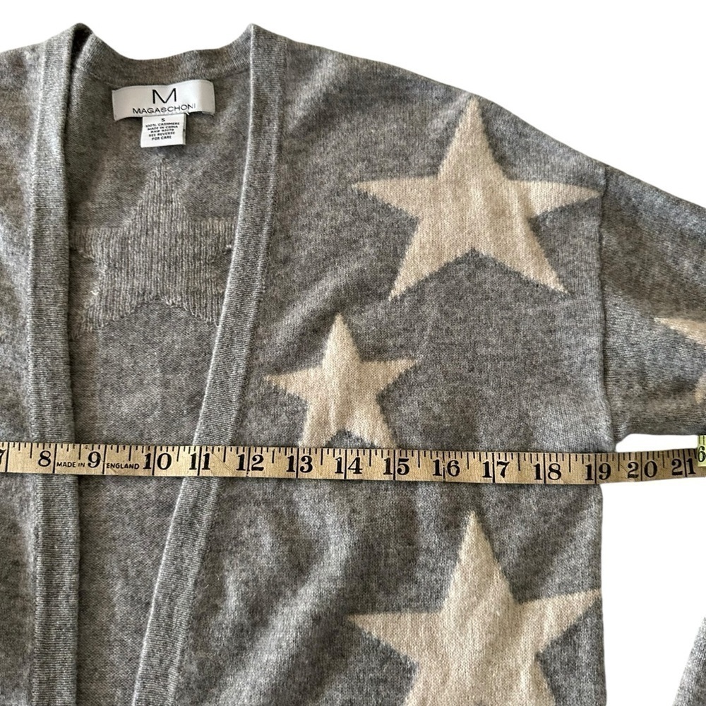 Magaschoni Cashmere Star Cardigan Long Open Front Duster Small - Picture 12 of 15